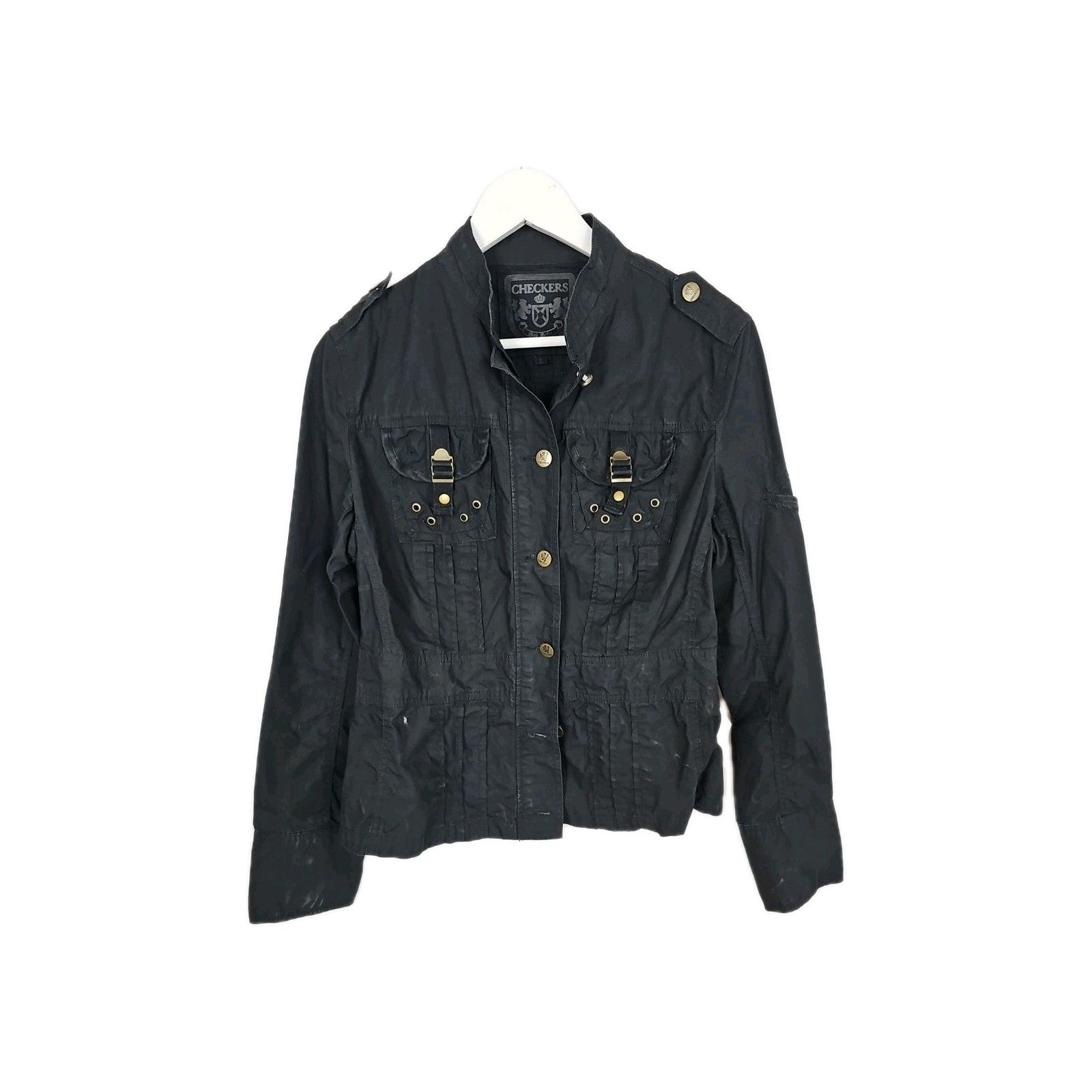 EK10025 Damen Jacke Checkers Gr.L Schwarz0