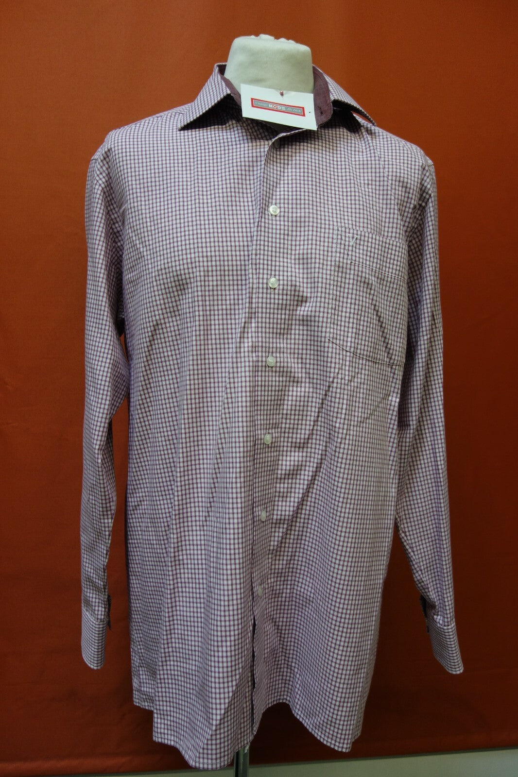 EK4121 Herren Hemd von Marvelis, lila kariert, 44, Slim Fit0