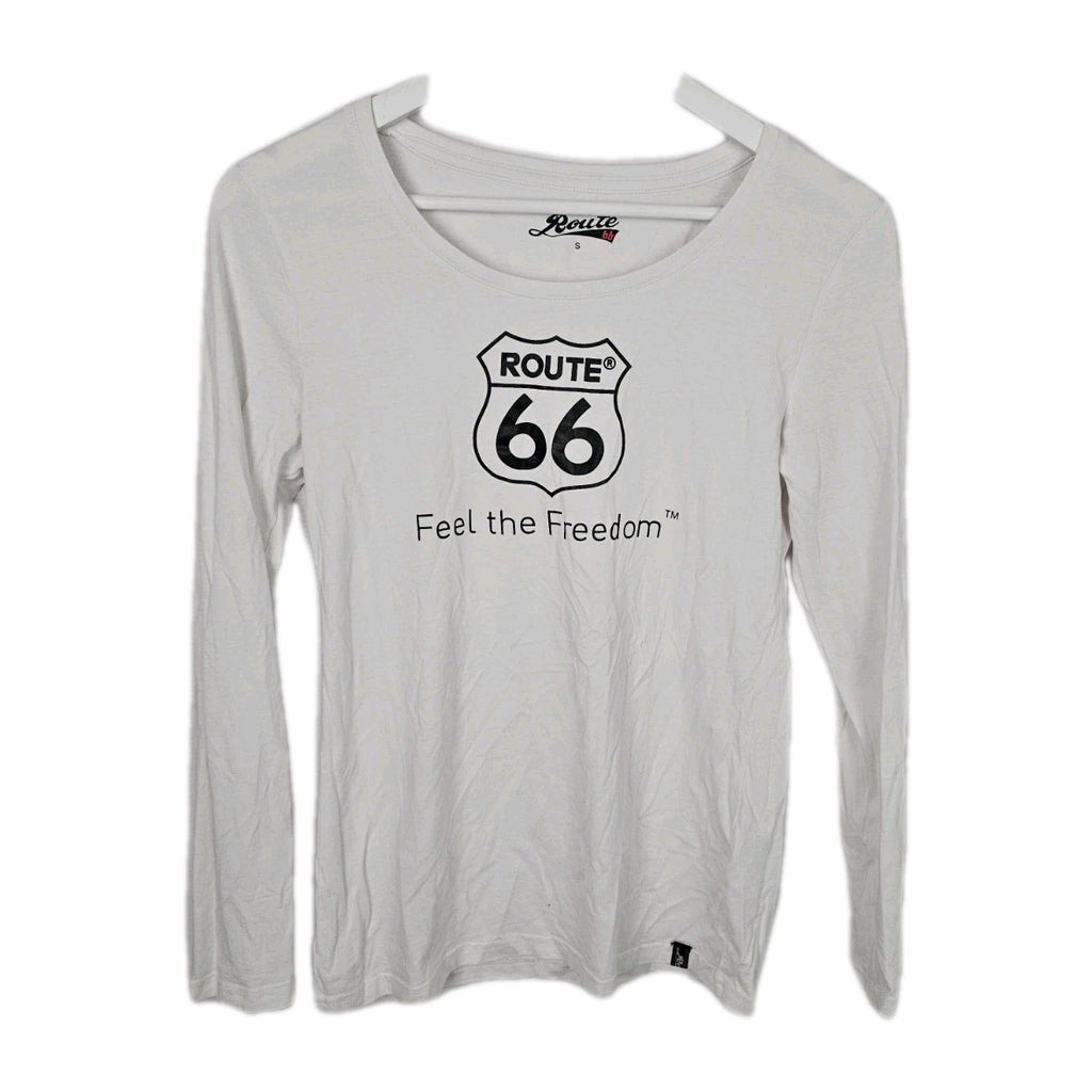 EK9125 Damen Langarmshirt von Route 66, weiß, Gr.S0