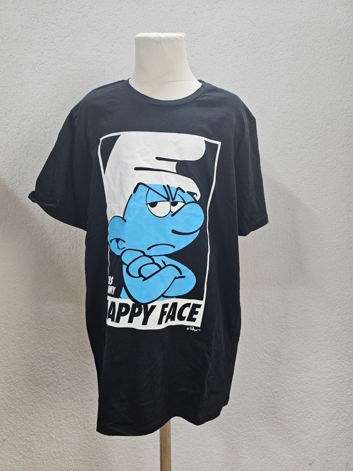 EK5819 Damen T-Shirt von The Smurfs, schwarz, Gr. XS0