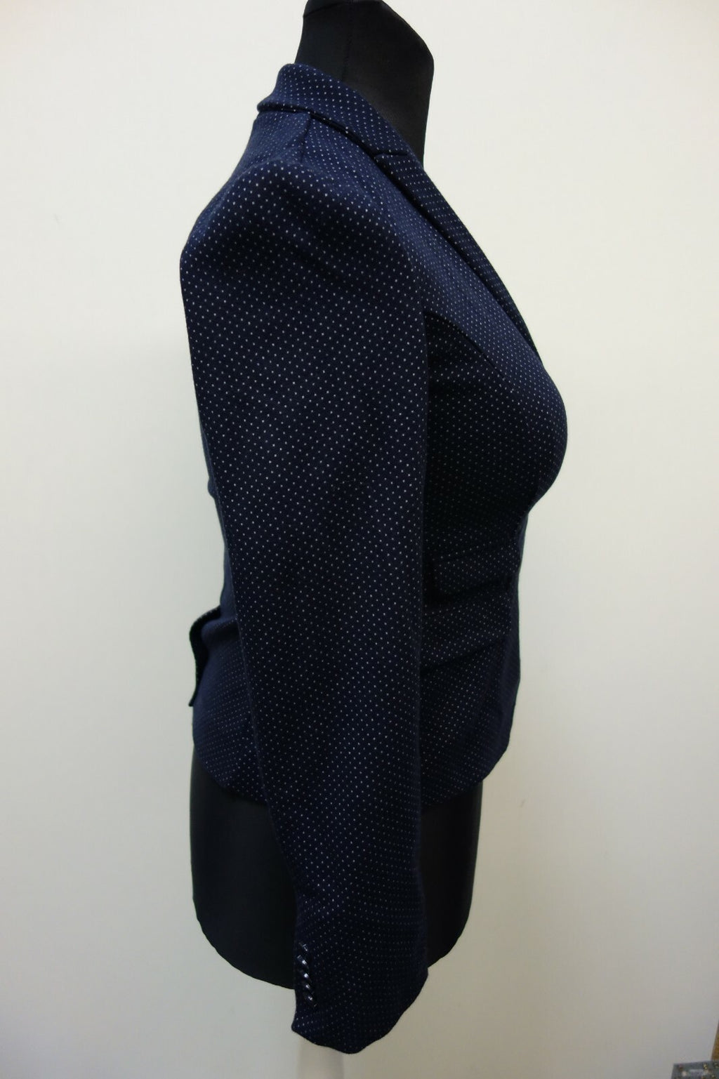 EK0713 Damen Blazer von s.Oliver, dunkelblau, gepunktet, S/M3