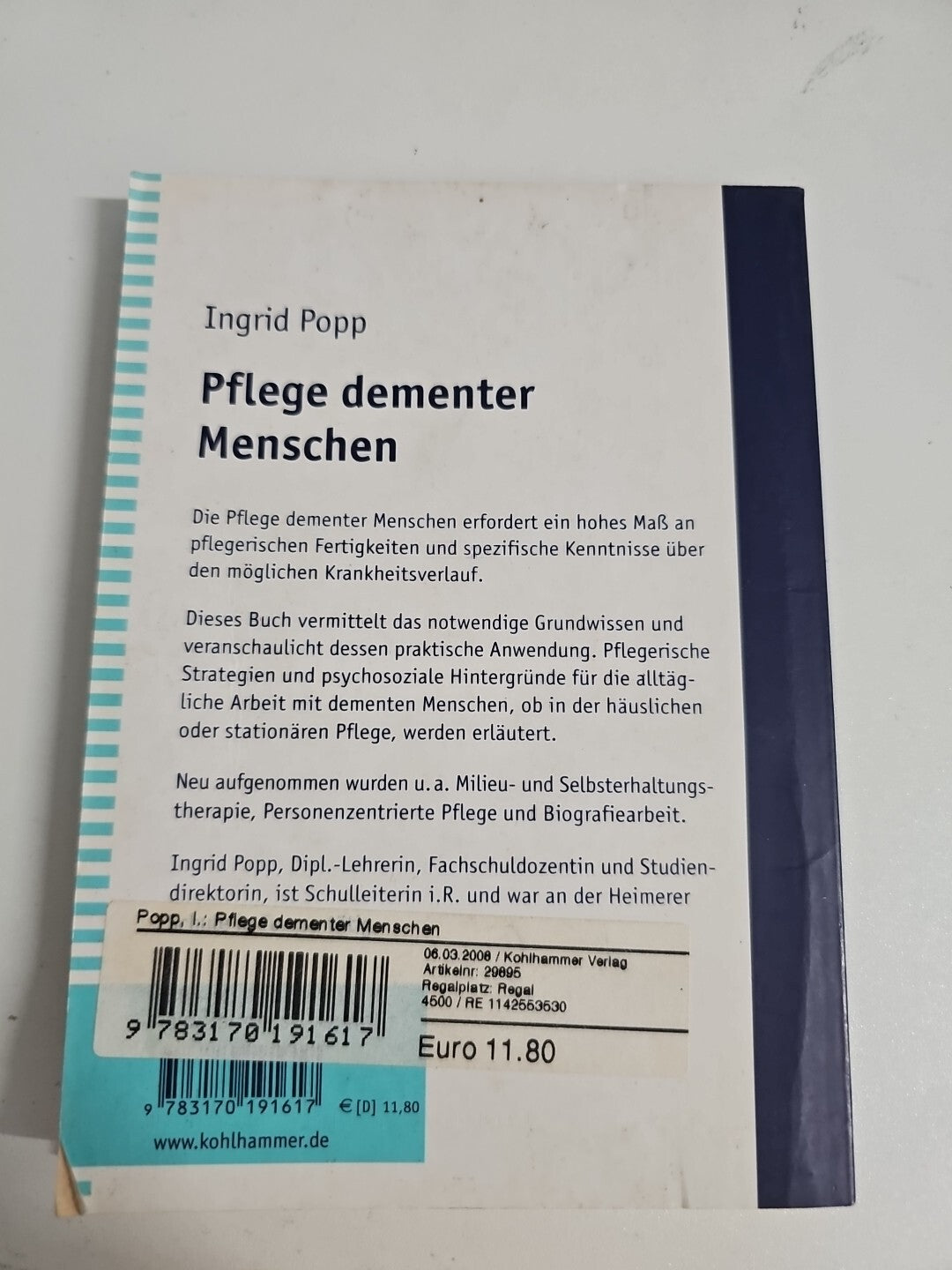 EB1367 Pflege dementer Menschen von Popp, Ingrid | zwei Beschmierte Seiten 1
