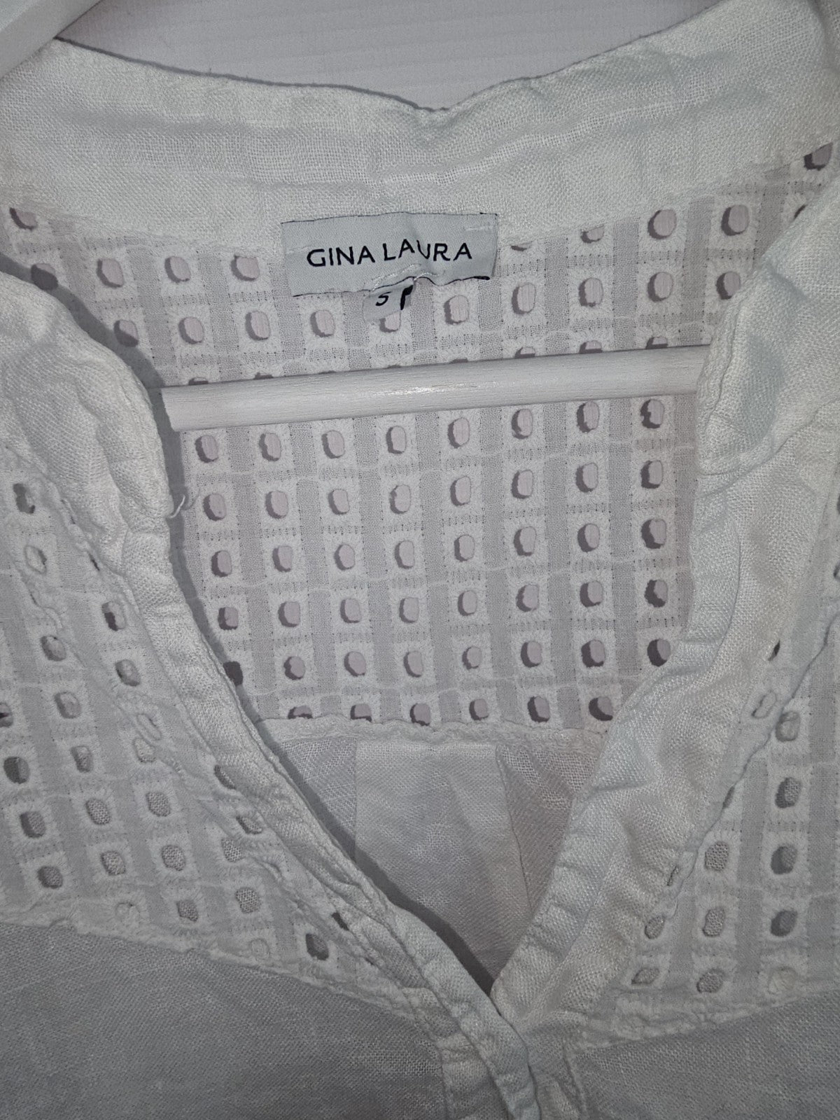 EK10004 Damen Bluse von Gina Laura, Weiß, Gr. S2