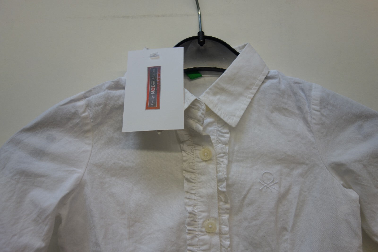 EK3851 Mädchen Bluse von Benetton, weiß, Gr. 821