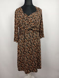 EK5306 Damen Kleid, schwarz/beige/orange, Gr. XL0