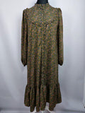 EK4910 Damen Kleid von Loavies, grün, rosa/gelb geblümt, Gr. L0