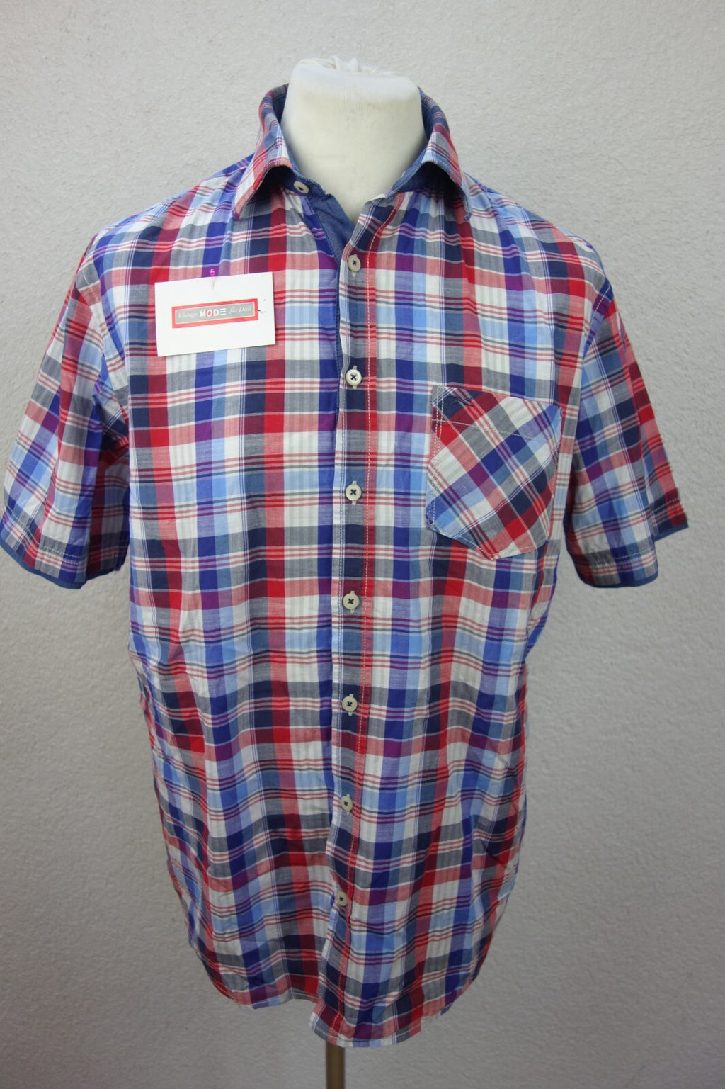 EK4205 Herren Hemd von Brax, kariert rot/blau, Gr. L0