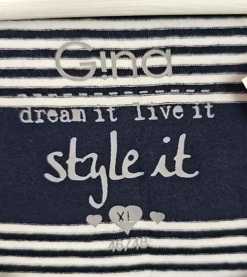 EK9788 Damen T-Shirt Gina Gr.XL Blau Gestreift1