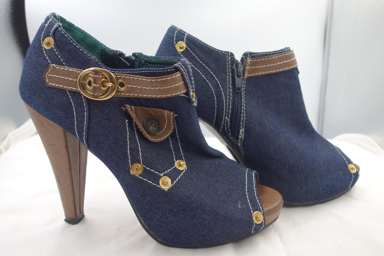 ES0059 Damen Pumps von Jumelles, Jeansoptik, Gr. 372
