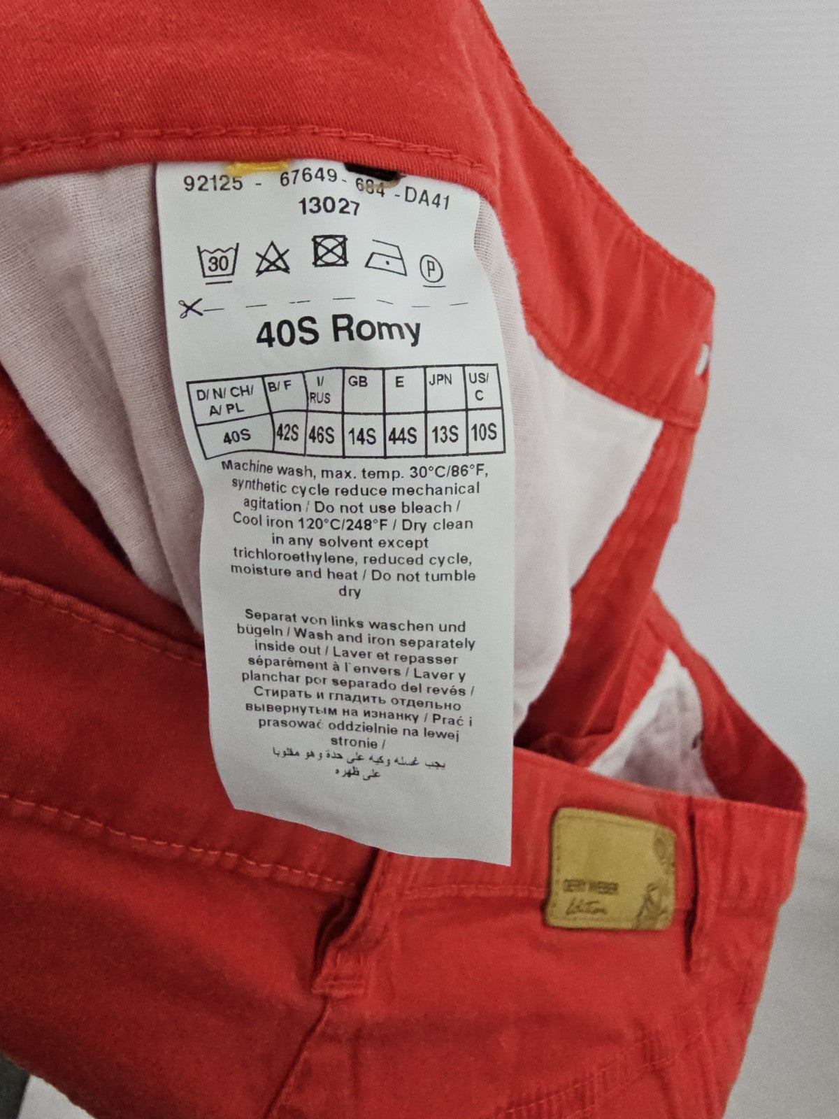EK9266 Damwn Jeans von Gerry Weber, Rot, Gr. 405