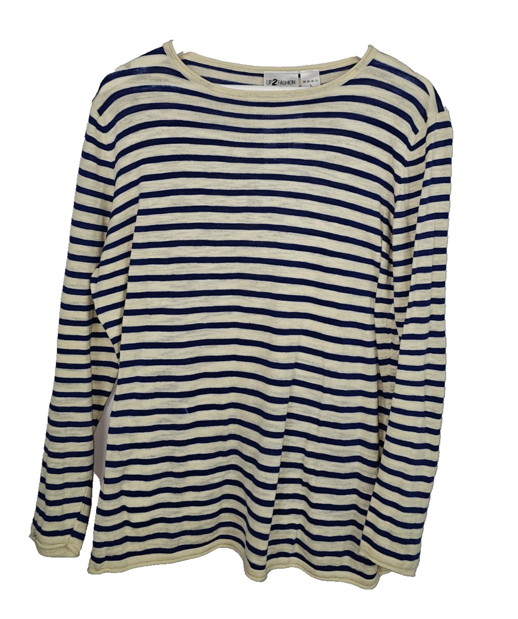 EK7807 Damen Pullover von Up2Fashion, beige-blau, Gr.L0