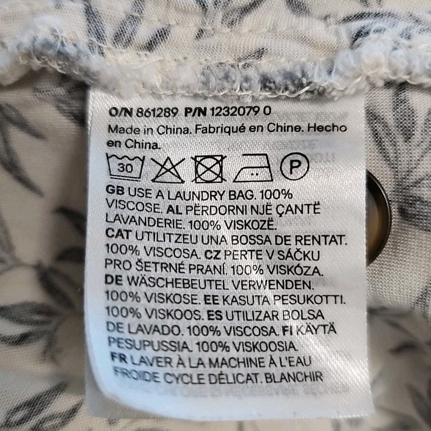 EK10262 Damen Bluse von H&M, beige mit Pflanzenmuster, Gr.XL4