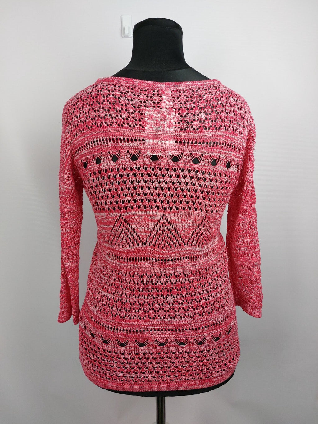 EK4638 Damen Pullover von friendtex, rot/weiß, Gr. S4