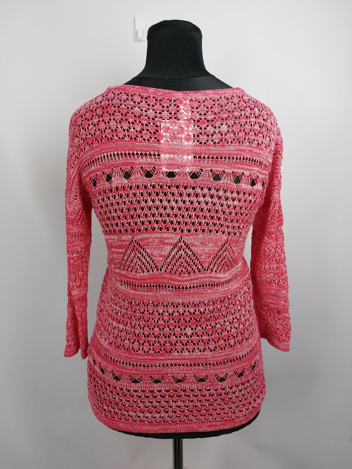 EK4638 Damen Pullover von friendtex, rot/weiß, Gr. S4