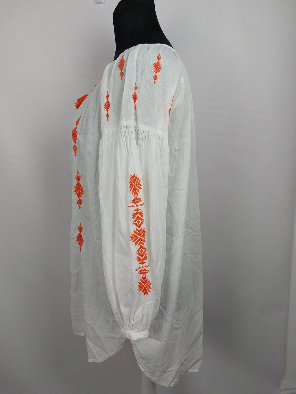 EK0505 Damen Bluse von H&M, weiß/orange, Gr. 384