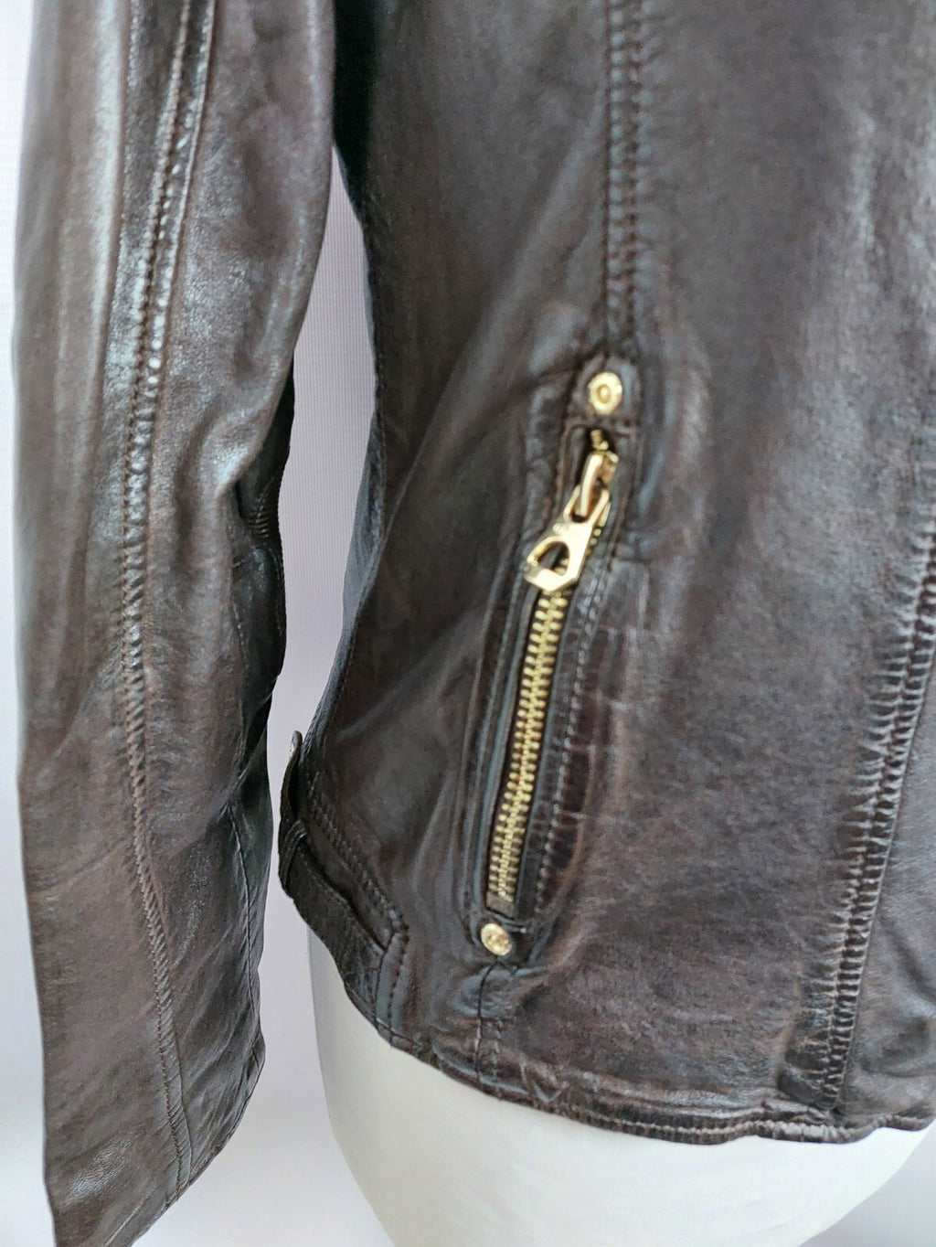 EK3165 Damen Lederjacke von Gipsy, braun, Gr. L (fällt kleiner aus)3