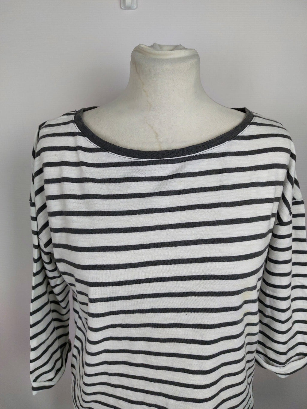 EK5014 Damen Shirt von Esprit, weiß/grau gestreift, Gr. M1