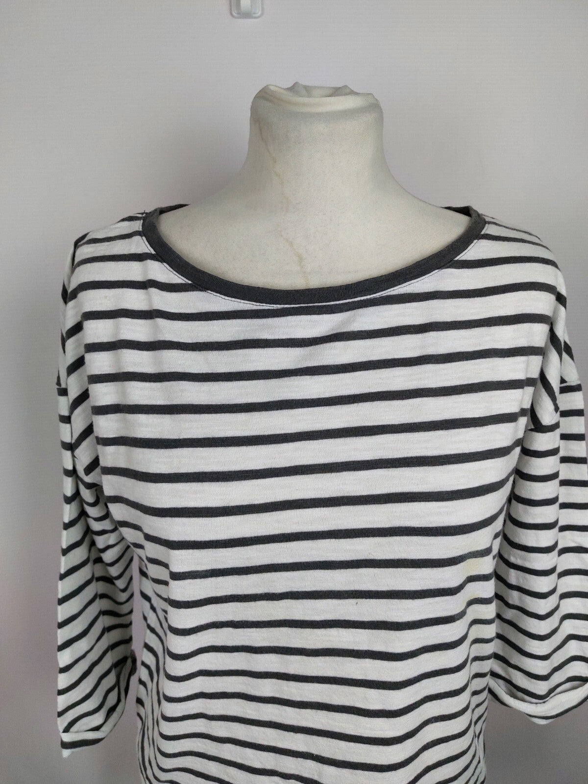 EK5014 Damen Shirt von Esprit, weiß/grau gestreift, Gr. M1