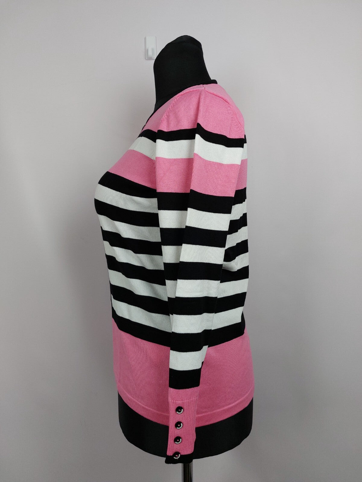 EK4608 Damen Pullover von Rabe, rosa/schwarz/weiß, Gr. 403