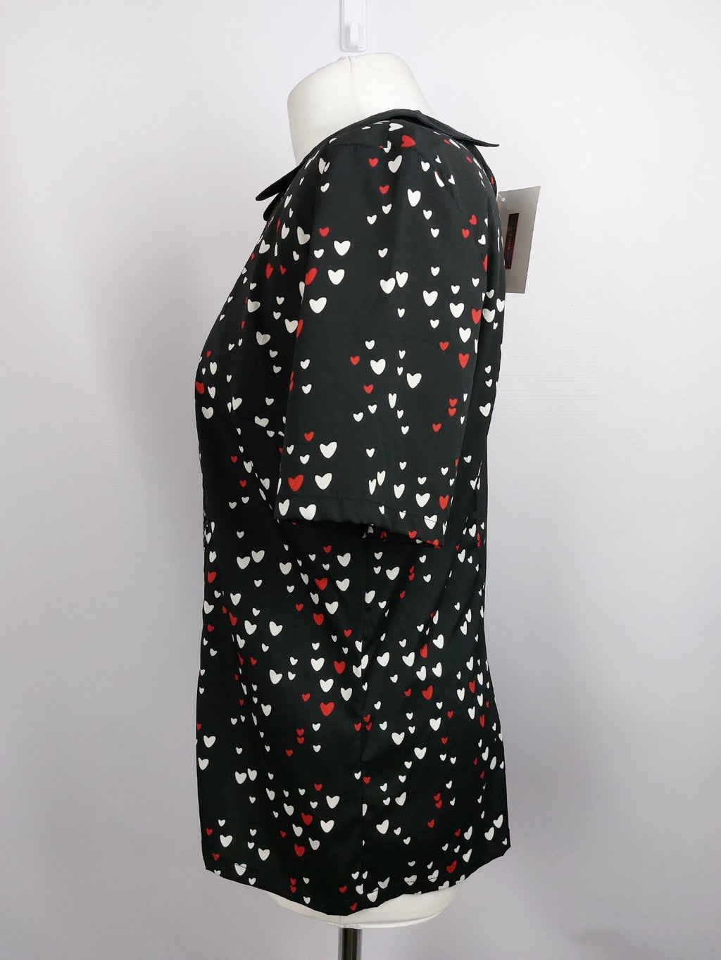EK4640 Damen Bluse von Laura Kent, schwarz mit Herzchen, Gr. 383