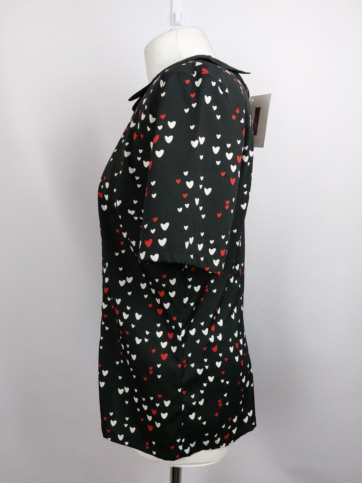 EK4640 Damen Bluse von Laura Kent, schwarz mit Herzchen, Gr. 383