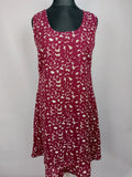 EK0924 Damen Kleid, weinrot/weiß, Gr. L0