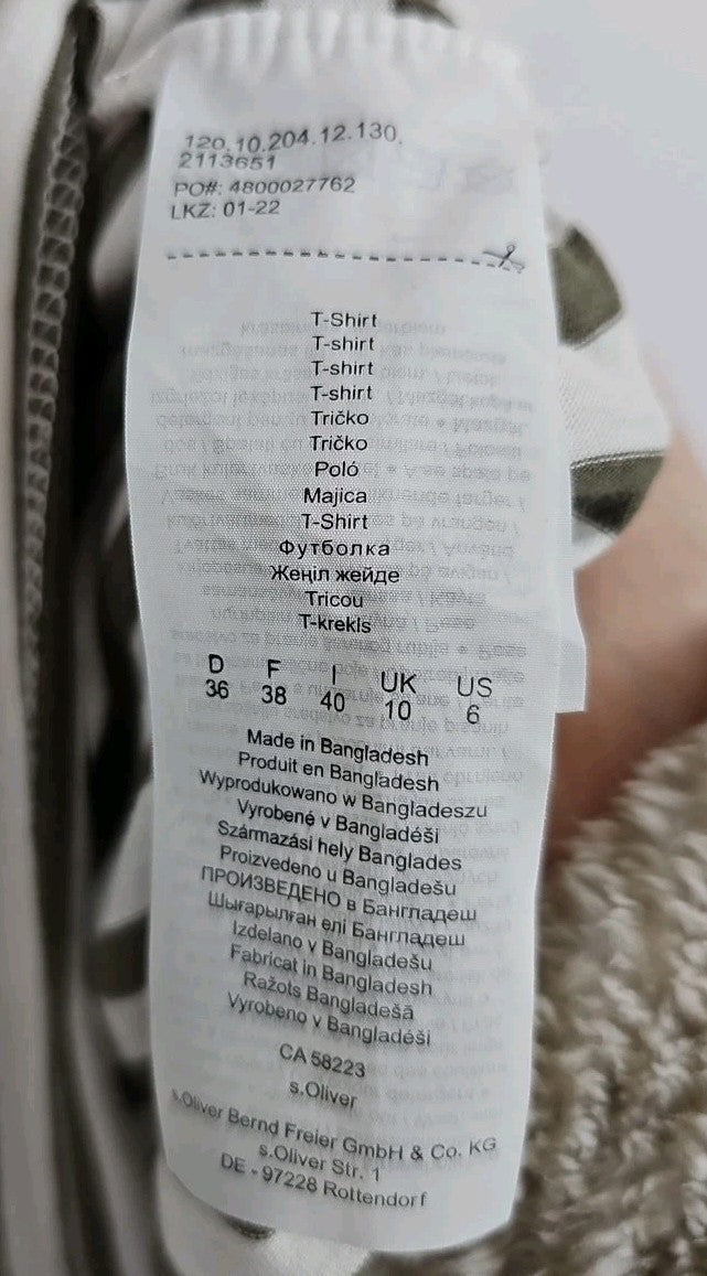 EK9802 Damen T-Shirt S.Oliver Gr.36 Weiß Gestreift2