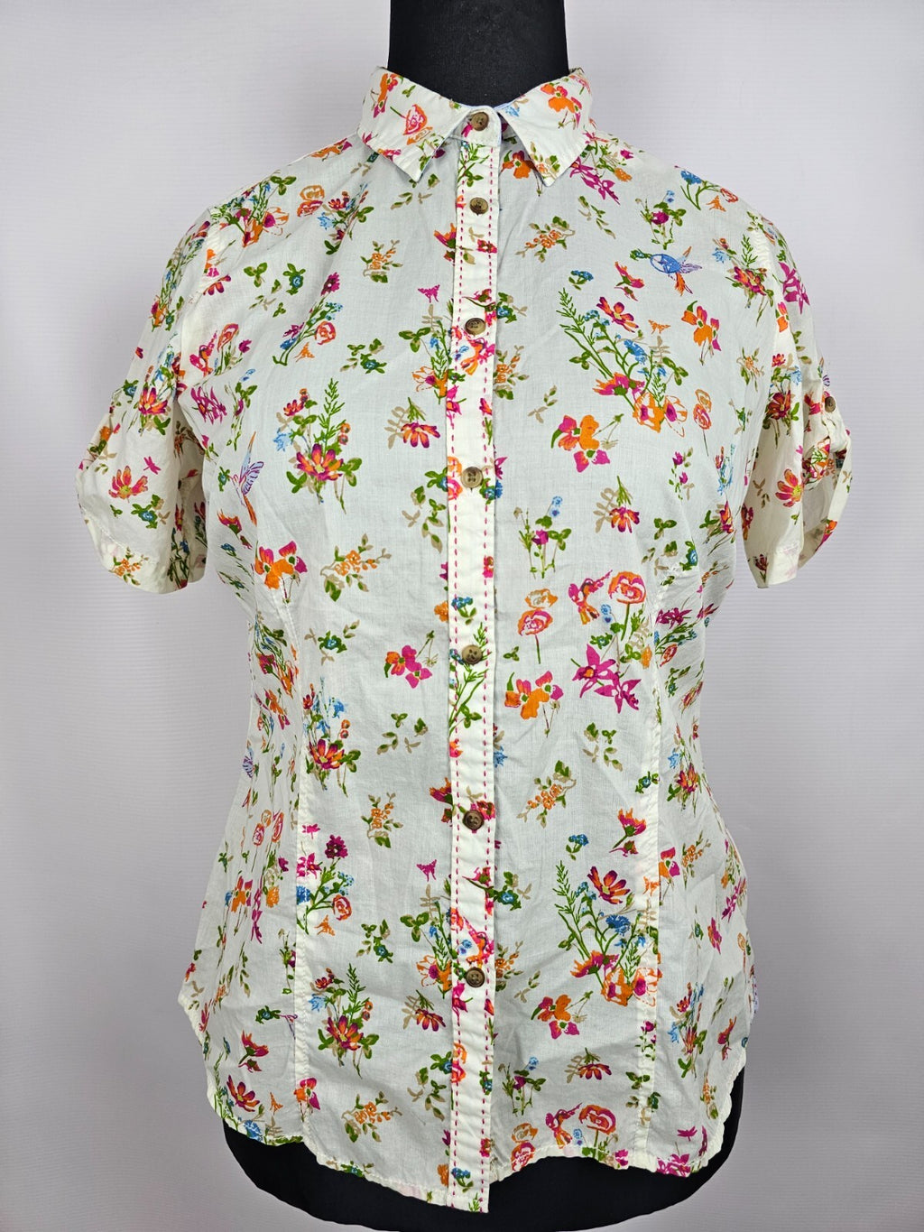 EK4792 Damen Bluse von Sunshine Coast, beige mit Blumen, Gr.XL0
