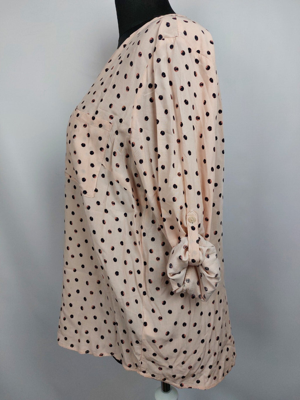 EK4804 Damen Bluse von Tom Tailor, rosa, gepunktet, Gr. 445