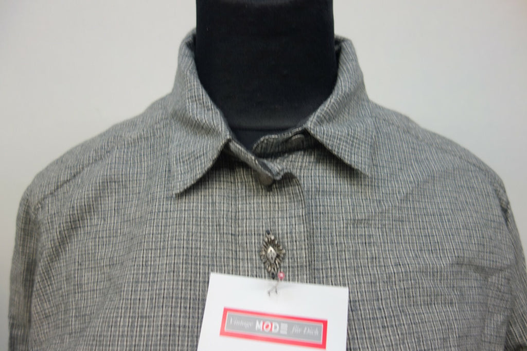 EK1531 Damen Bluse von Meico Landhaus Look, grau, kariert, Gr. L1