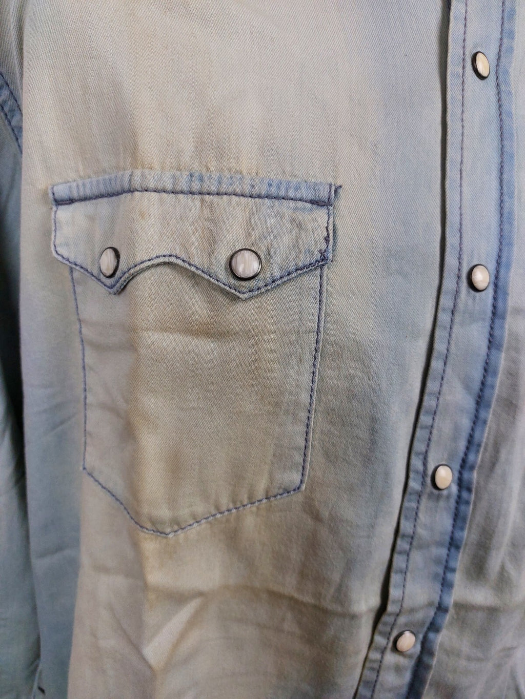 EK4920 Herren Jeanshemd von Urban Casual Style, blau/beige, used Look, Gr. XL/562