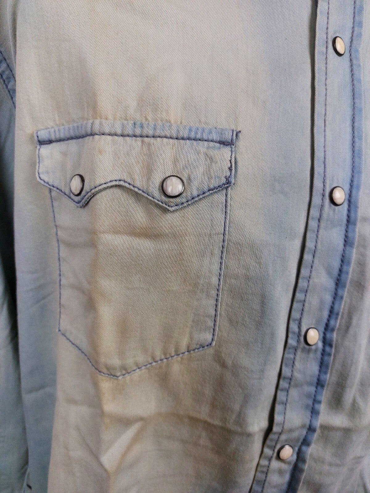 EK4920 Herren Jeanshemd von Urban Casual Style, blau/beige, used Look, Gr. XL/562