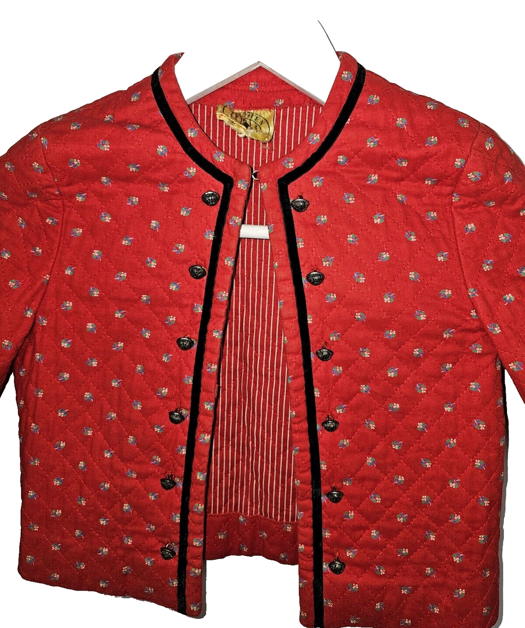 EK6976 Mädchen Trachten Jacke von Trachten Tostmann , Rot, Gr.241