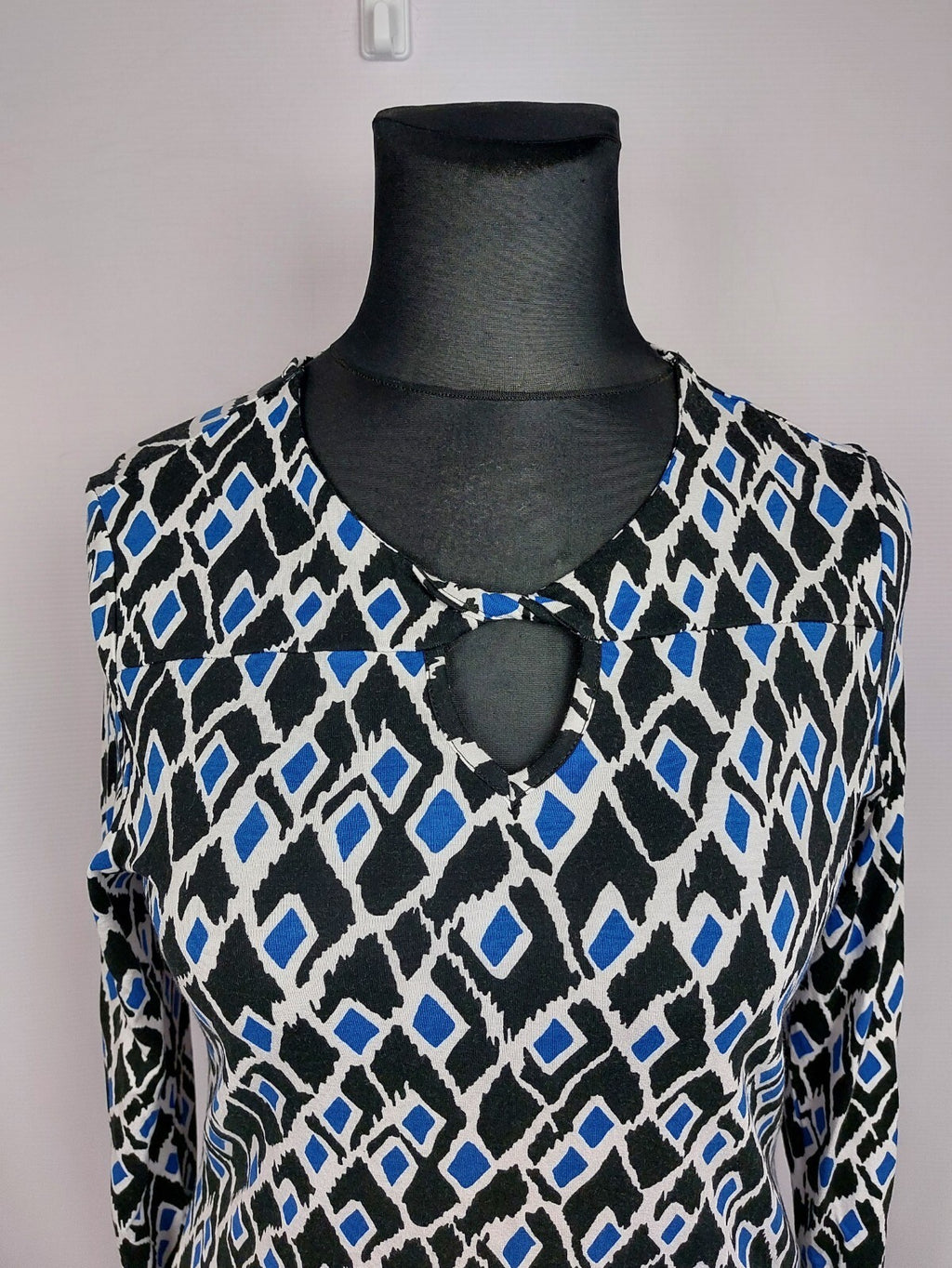 EK4746 Damen Langarmshirt von Mona, schwarz/weiß/blau, Gr. 401