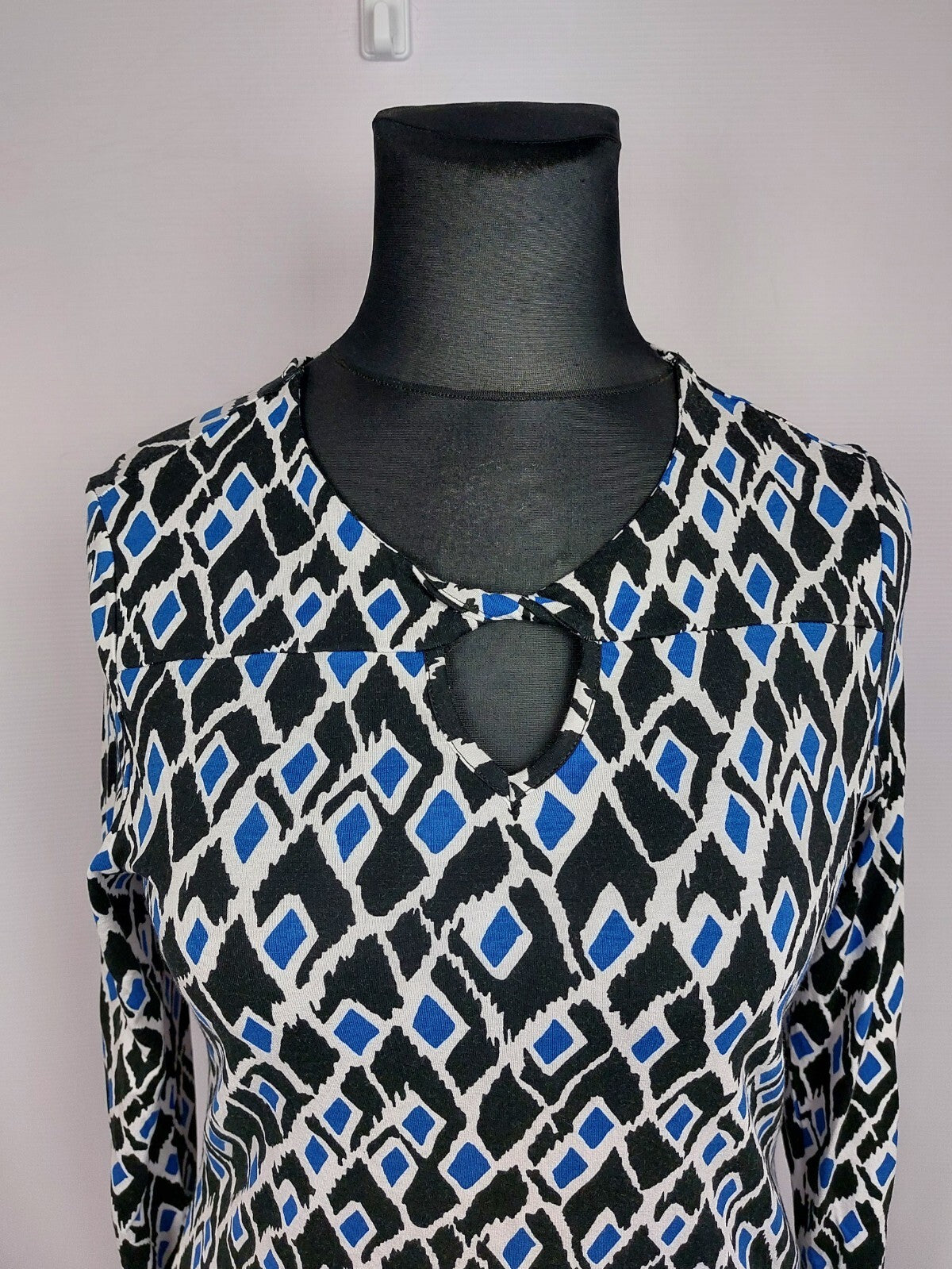 EK4746 Damen Langarmshirt von Mona, schwarz/weiß/blau, Gr. 401