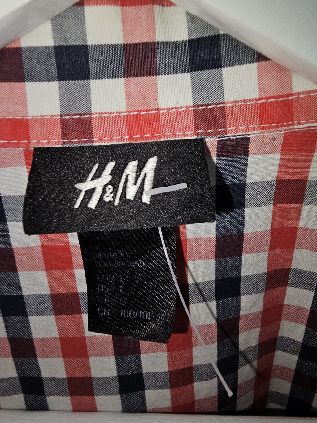 EK8326 Herren Hemd von H&M, rot-blau, Gr.L1
