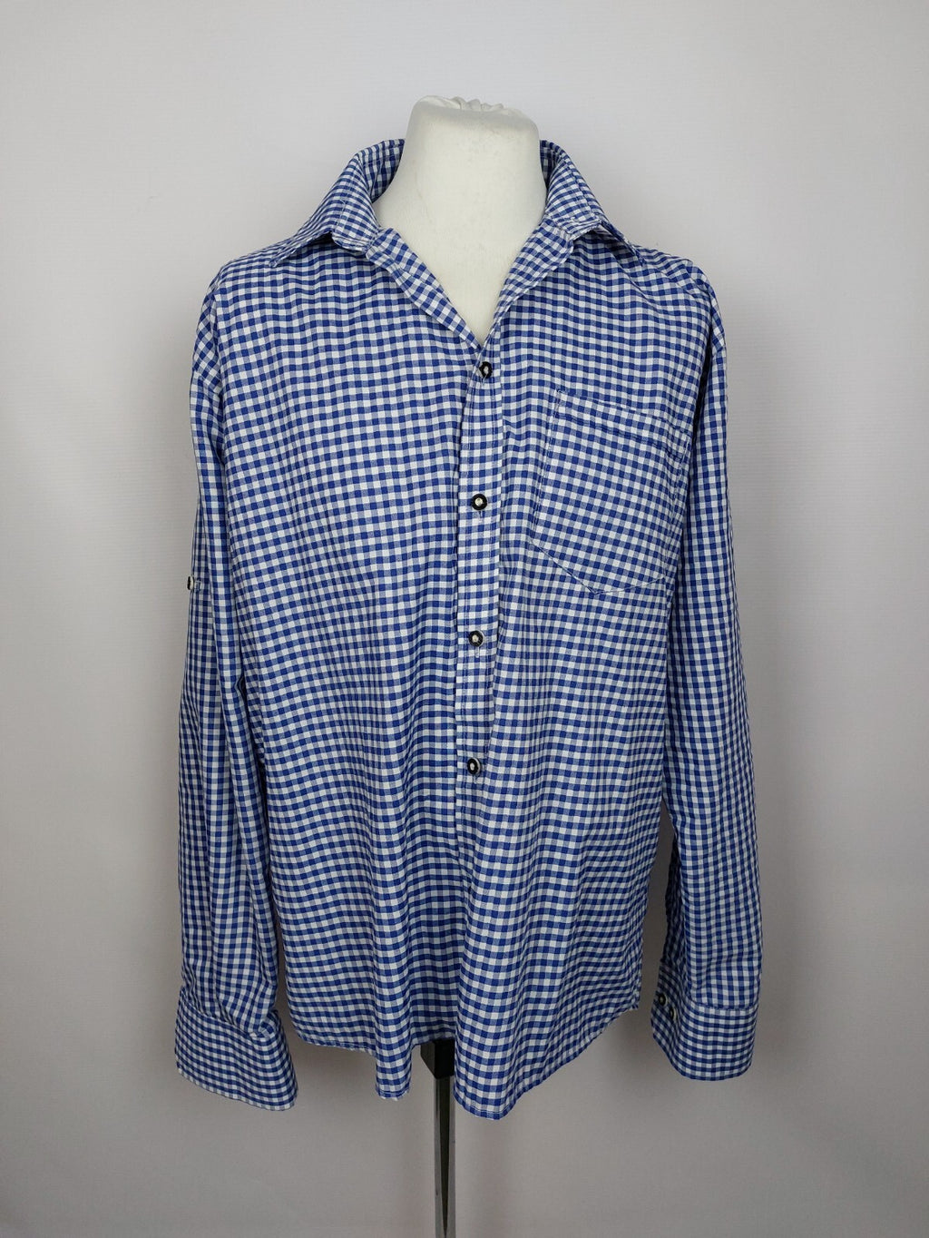 EK1227 Herren Hemd von Bongossi Trade, blau/weiß kariert, Gr. 2XL0