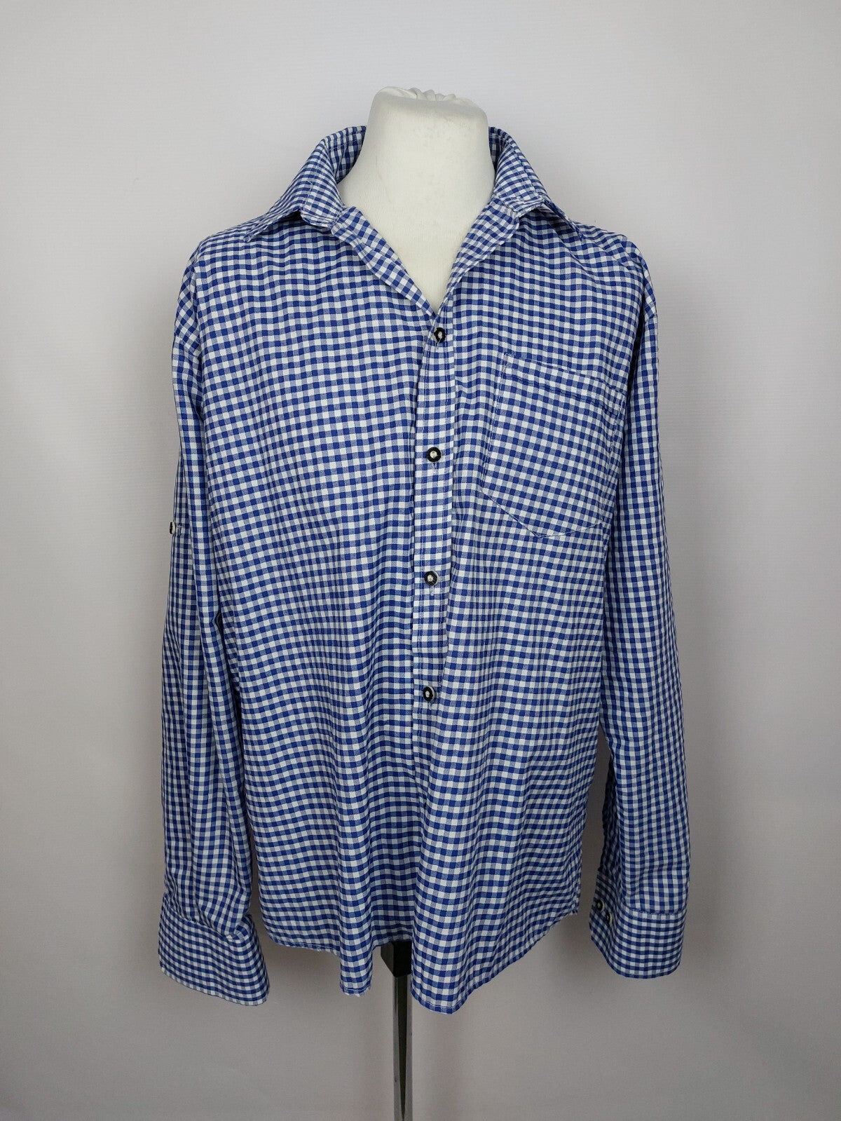 EK1227 Herren Hemd von Bongossi Trade, blau/weiß kariert, Gr. 2XL0