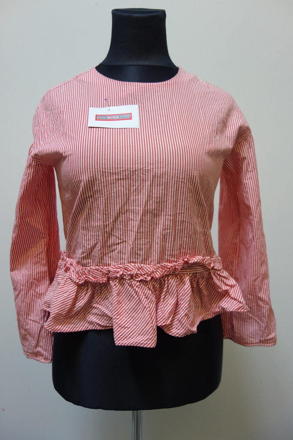 EK3539 Damen Bluse von H&M, gestreift, rot/weiß, Gr. 340
