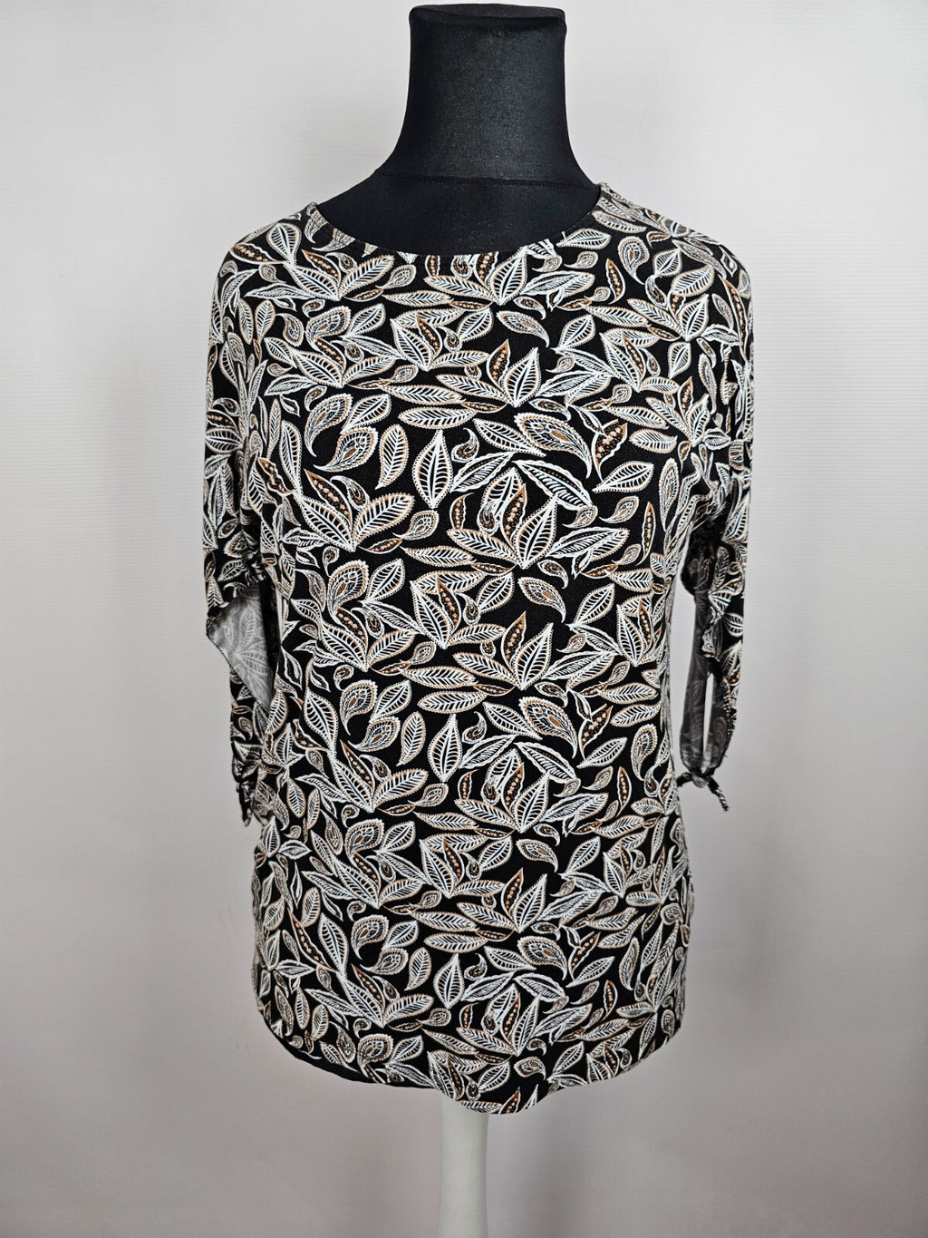 EK5505 Damen Shirt von Adagio, schwarz/braun/weiß, Gr. 440