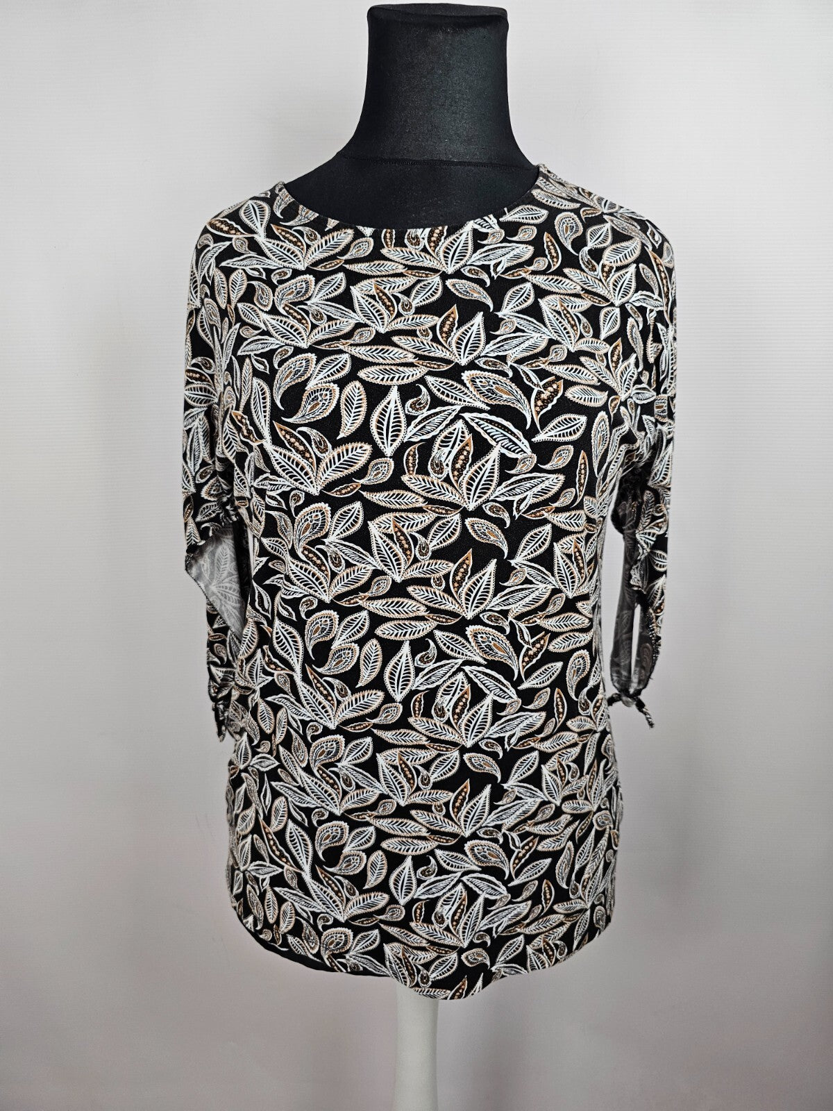 EK5505 Damen Shirt von Adagio, schwarz/braun/weiß, Gr. 440