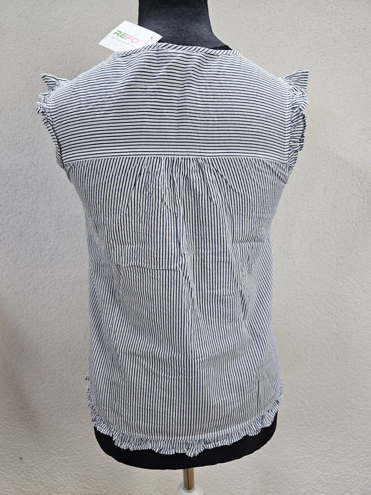 EK5932 Damen Bluse von Gina, weiß/blau gestreift, Gr. 404
