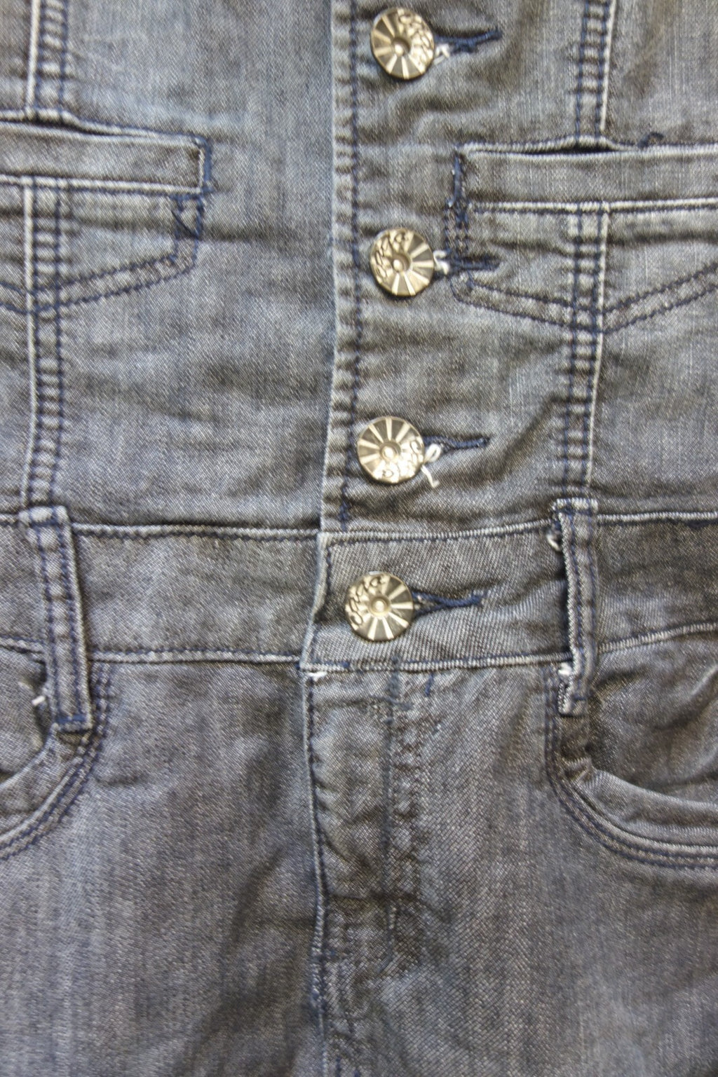 EK3498 Damen Jeanskleid von Gold, grau, Gr. S3
