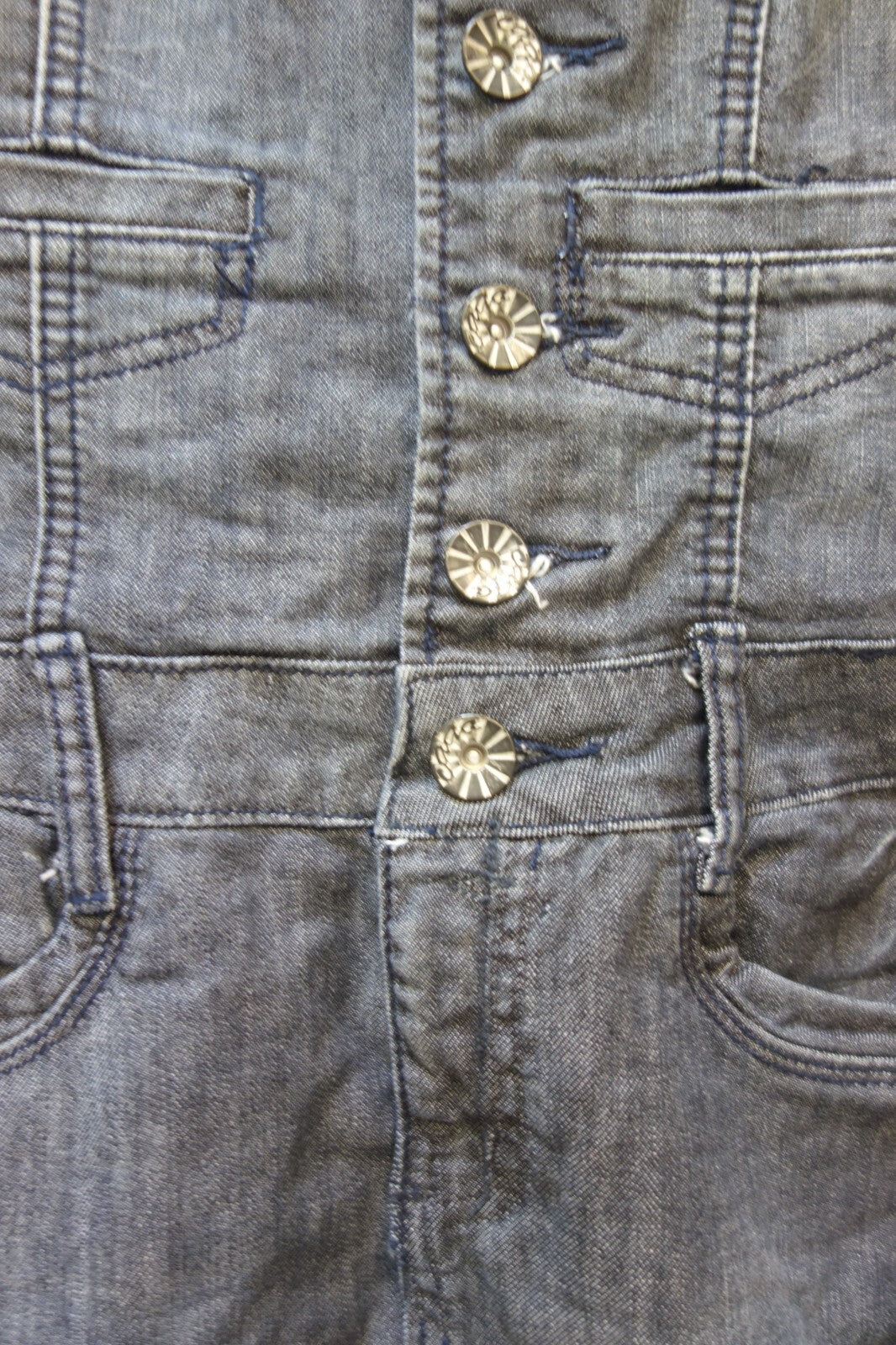 EK3498 Damen Jeanskleid von Gold, grau, Gr. S3