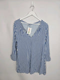 EK8227 Damen Bluse von Tom Tailor Polo Team, Blau/Weiß, Gr. 400