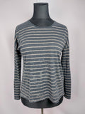 EK4440 Damen Langarmshirt von edc, grau, gestreift, Gr. L0