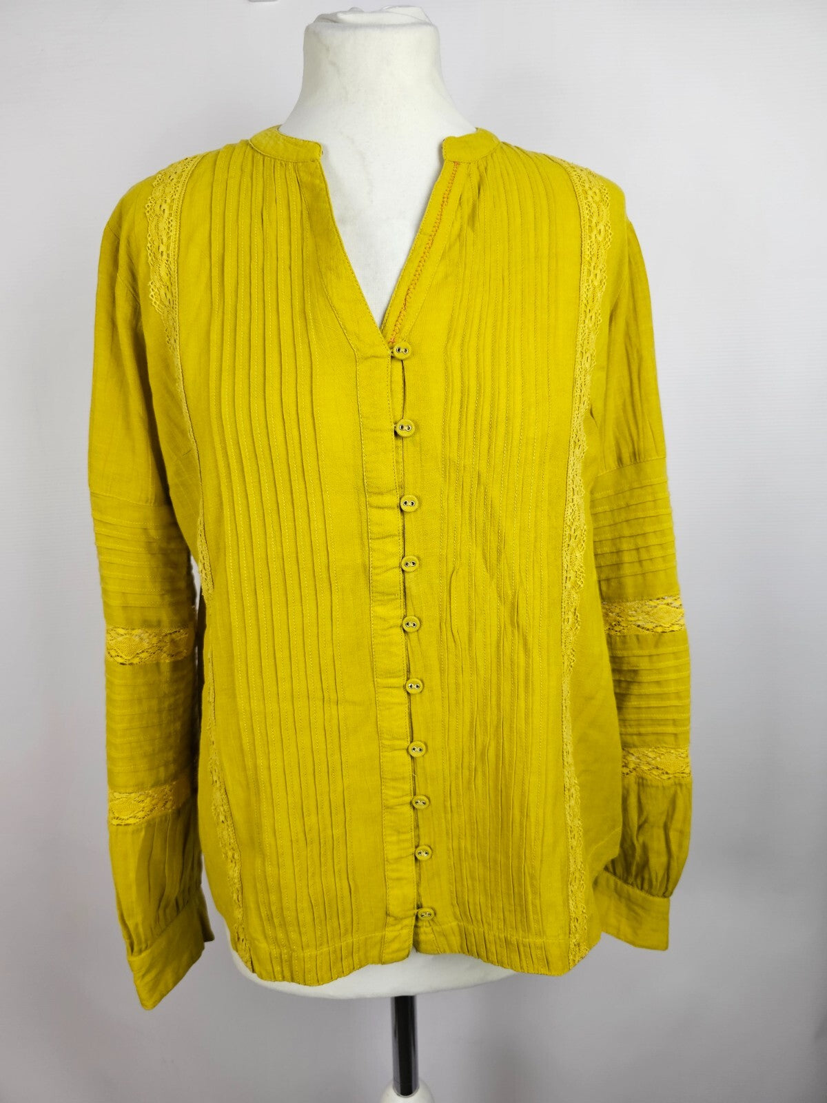 EK5051 Damen Bluse von White Stuff, senfgelb, Gr. 380