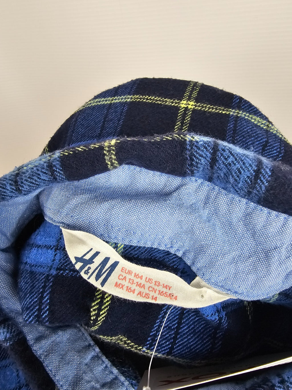EK5609 Jungen Hemd von H&M, blau kariert, Gr. 1645