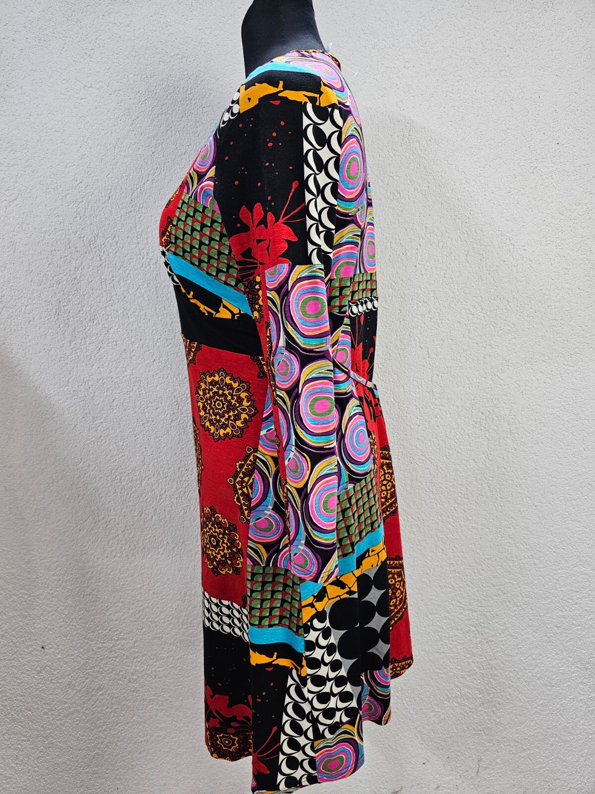 EK0977 Damen Kleid von Heine, mehrfarbig mit Muster, Gr. 463