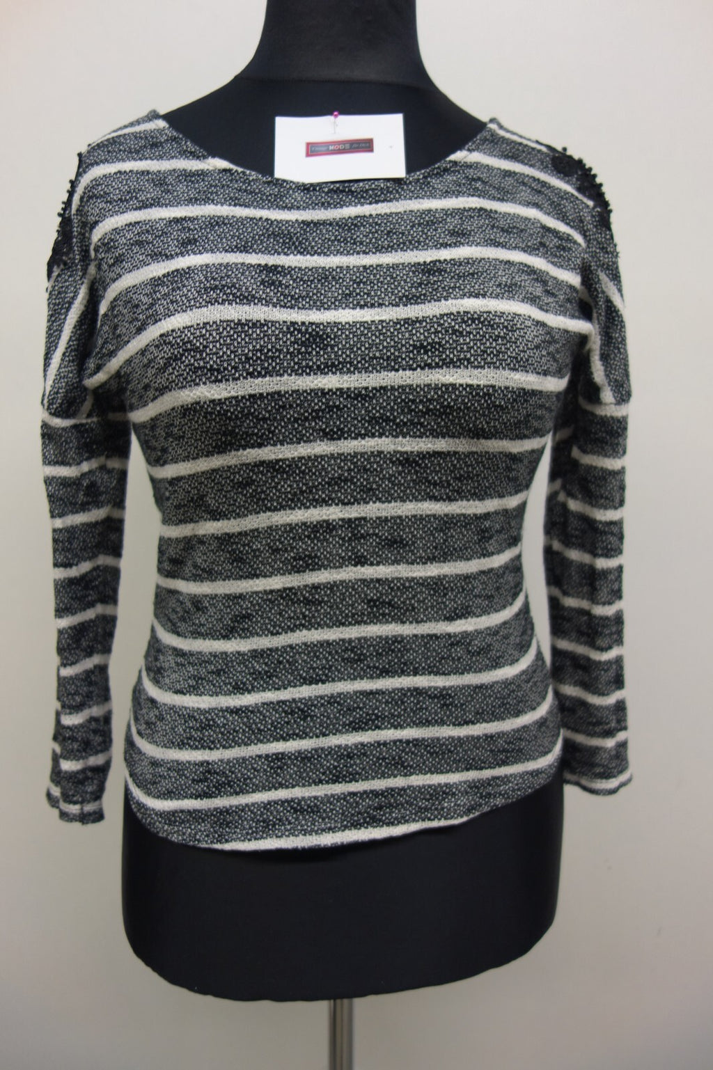 EK2358 Damen Langarmshirt von promod, schwarz-weiß, Gr. 340